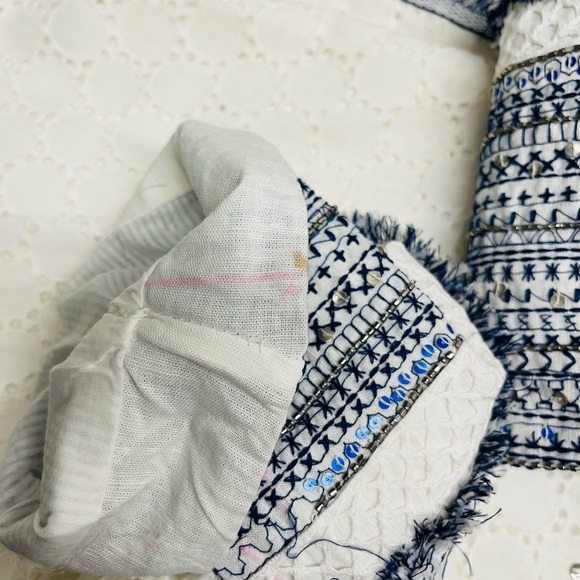 Chicos Eyelet topper embellished trim jacket SZ4 nwt - Picture 11 of 12